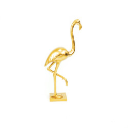 House Vitamin Ornament flamingo polyresin gold 16,5x10x39cm