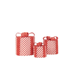 House Vitamin Xmas led lamp round gift set of 3 red/white 15cm/20cm/25cm
