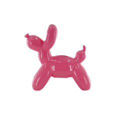 House Vitamin Ornament- money bank balloon dog- neon pink-17x7x17cm