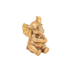 House Vitamin Ornament elephant polyresin gold 7x7x11cm