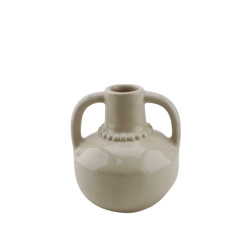 House Vitamin Vase pearl neck stoneware- sand- 11x10x12cm