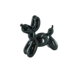 House Vitamin Ornament- money bank balloon dog- ceramics- black-17x7x17cm