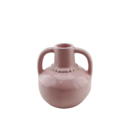 House Vitamin Vase pearl neck stoneware- light pink- 11x10x12cm