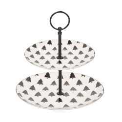 House Vitamin Etagere xmas tree 2 layers newbone china 28x23cm