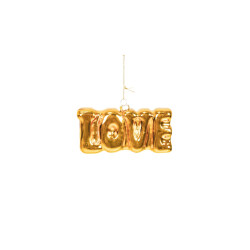 House Vitamin Ornament xmas hanger love gold glass 14,5x3,5x7cm