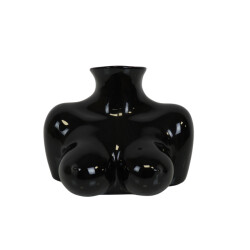 House Vitamin Vase- breasts ceramics black 6,5x12,5x13cm