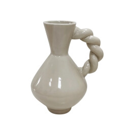House Vitamin Vase twisted handle dolomite sand 17.5x13.5x22cm