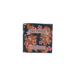 House Vitamin Matchbox lucifer box 'go tiger' blue/pink 11x11x3cm