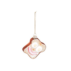 House Vitamin Xmas hanger egg sandwich glass 6,5x6,5x2,5cm