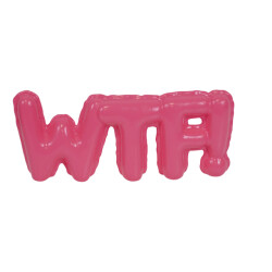 House Vitamin Ornament 'wtf!' ceramics neon pink 25x3,5x10cm