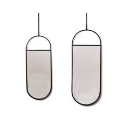 House Vitamin Mirror round wall mirrors metal black 22x60|9x50cm