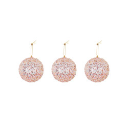 House Vitamin Xmas hangers- xmas balls- foam- pink glitter -s3- 10cm