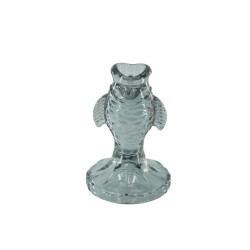 House Vitamin Candle holder glass smokey 6x8cm