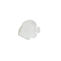 House Vitamin Ornament flat fish polyresin- white 19,5x10,5x16cm