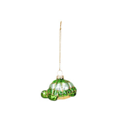 House Vitamin Xmas hanger turtle glass green 6,5x4,5x4,5cm
