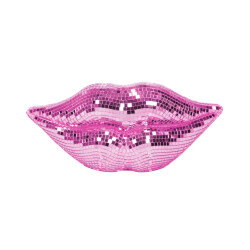 House Vitamin Ornament disco -lips glass pink 29x10x13,5cm