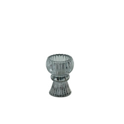 House Vitamin Candle/tealightholder glass smokey 6x8cm