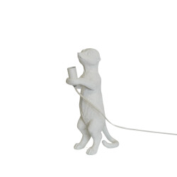 House Vitamin Lamp meerkat polyresin white 15x10x38cm