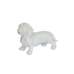 House Vitamin Ornament dachshund polyresin white 20x8x15cm
