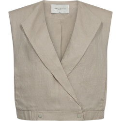 Copenhagen Muse Cmnatuli linen short waistcoat oyster grey
