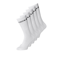Jack & Jones jacbasic logo tennis sock 5 pack no 12179475 white