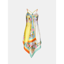 Mucho Gusto ® scarf dress tirreno kleurrijke zonnebloemprint