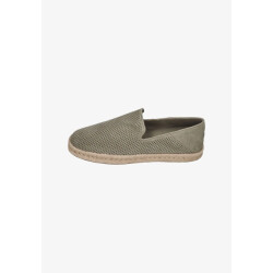 Toms Santiago vetiver grey diamond perforated suede