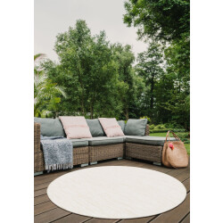 Muratap Brussels uni buitenkleed – rond effen indoor & outdoor vloerkleed – tuinkleed,