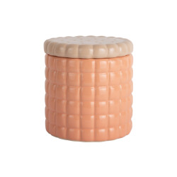 Present Time storage jar biscuit box peach orange