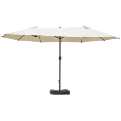 4goodz Outsunny duo-parasol met parasolvoet xl 460x270 cm creme