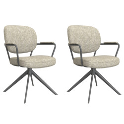 Label51 Eetkamerstoel basel naturel boucle set van 2