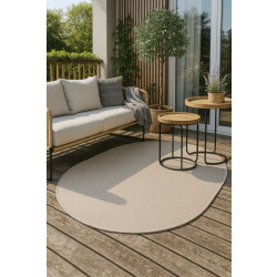 Muratap Brussels uni buitenkleed – ovaal effen indoor & outdoor vloerkleed –