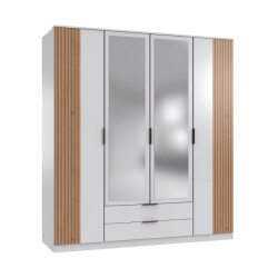 CaliCosy Kast 4 draaideuren met 1 spiegel en 2 laden l180 cm luebeck