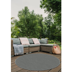 Muratap Brussels uni buitenkleed – rond effen indoor & outdoor vloerkleed – tuinkleed,