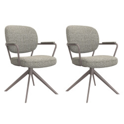 Label51 Eetkamerstoel basel truffel boucle set van 2