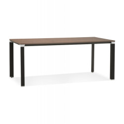 Alterego Design vergader-/eettafel 'xline' 200 in notenhout afwerking en zwarte structuur