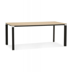Alterego Design vergader-/eettafel 'xline' 200 in natuurlijke afwerking hout en zwarte