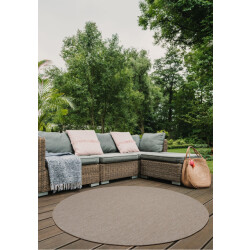 Muratap Brussels uni buitenkleed – rond effen indoor & outdoor vloerkleed – tuinkleed,