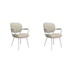 Label51 Eetkamerstoel lausanne naturel boucle set van 2