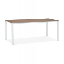 Alterego Design directiebureau 'xline' 200 in walnootafwerking hout en witte structuur -