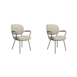 Label51 Eetkamerstoel lausanne naturel boucle set van 2
