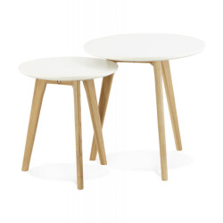 Alterego Ronde bijzettafels gaby 50x50x45 cm