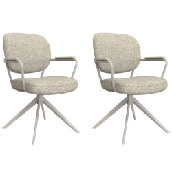 Label51 Eetkamerstoel basel naturel boucle set van 2