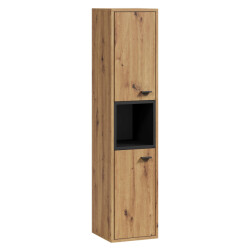 Badplaats Badkamerkast oliver 30 x 30 x 133 cm eiken met zwart hangende