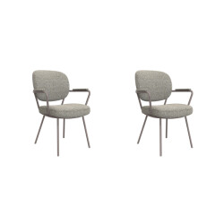Label51 Eetkamerstoel lausanne truffel boucle set van 2