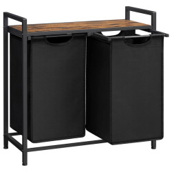 CaliCosy Wasmand met 2 zakken van zwart oxford-stof en metalen frame l73 x h72 cm