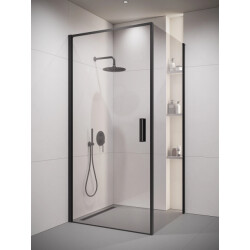 Badplaats Douchecabine alava 80 x 80 x 190 cm zwart douchewand met draaideur