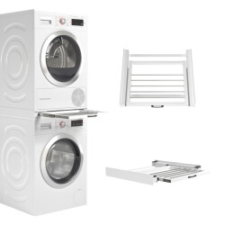 Wasophoogte ® tussenstuk wasmachine & droger met droogrek