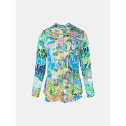 Mucho Gusto ® blouse francis bay turquoise mg print
