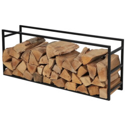 WDMT Metalen brandhoutrek 100 x 25 x 40 cm mat zwart